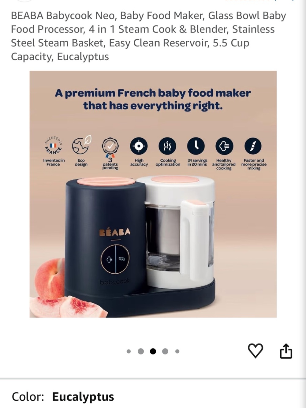 Beaba neo babycook baby food maker - Picture 4 of 9